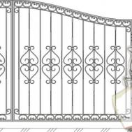 Закрытые кованые ворота в Верее